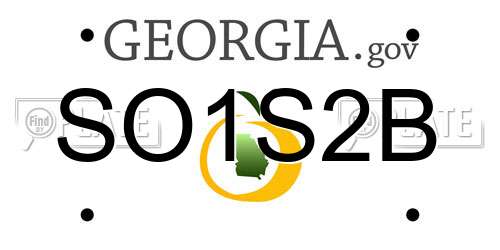 SO1S2B Georgia License Plate