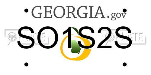SO1S2S Georgia License Plate