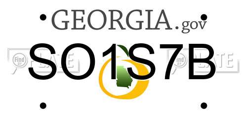 SO1S7B Georgia License Plate