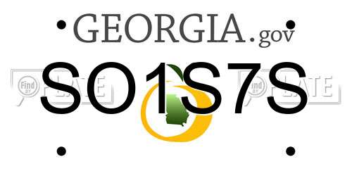 SO1S7S Georgia License Plate
