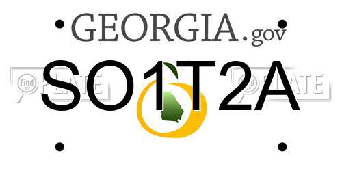 SO1T2A Georgia License Plate