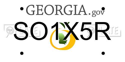 SO1X5R Georgia License Plate