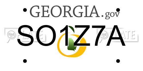 SO1Z7A Georgia License Plate