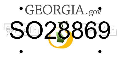 SO28869 Georgia License Plate