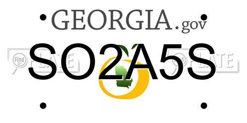 SO2A5S Georgia License Plate