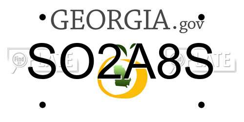 SO2A8S Georgia License Plate