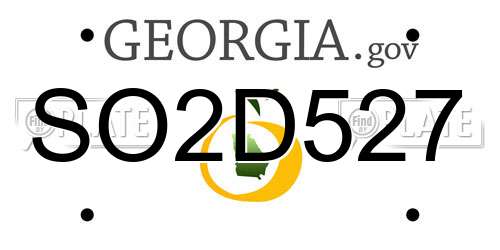 SO2D527 Georgia License Plate