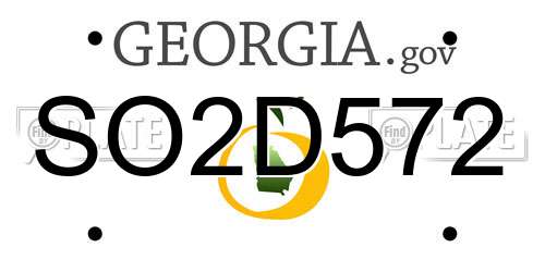SO2D572 Georgia License Plate