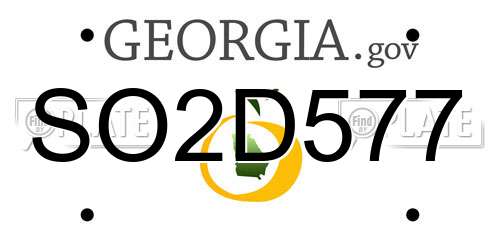SO2D577 Georgia License Plate