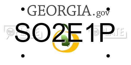 SO2E1P Georgia License Plate