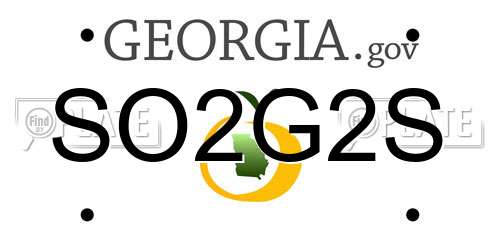 SO2G2S Georgia License Plate
