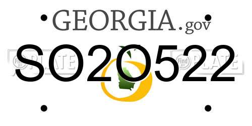 SO2O522 Georgia License Plate