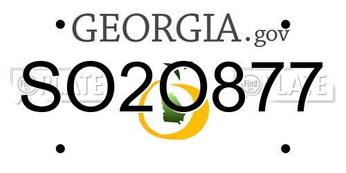 SO2O877 Georgia License Plate