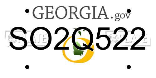 SO2Q522 Georgia License Plate