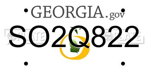 SO2Q822 Georgia License Plate