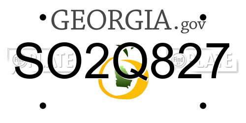 SO2Q827 Georgia License Plate