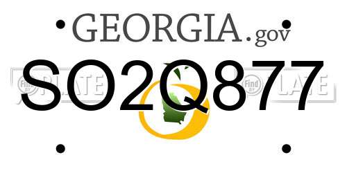 SO2Q877 Georgia License Plate