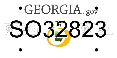 SO32823 Georgia License Plate