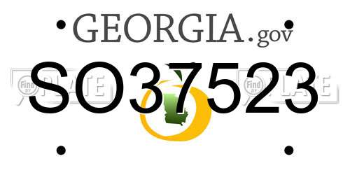 SO37523 Georgia License Plate