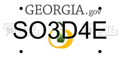 SO3D4E Georgia License Plate
