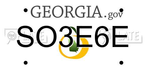 SO3E6E Georgia License Plate