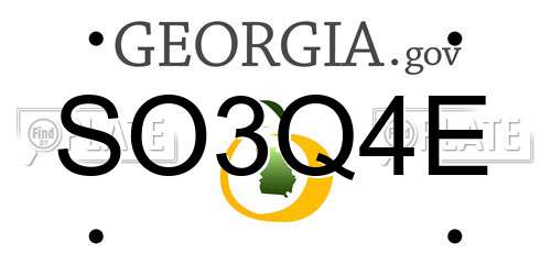 SO3Q4E Georgia License Plate