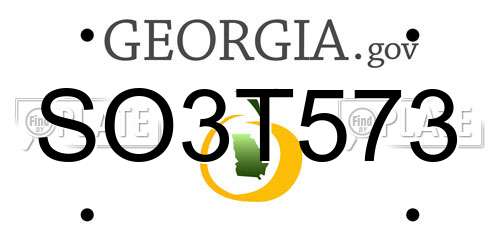 SO3T573 Georgia License Plate