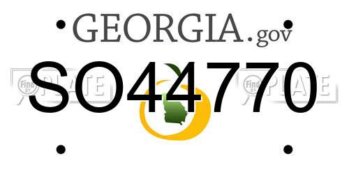 SO44770 Georgia License Plate