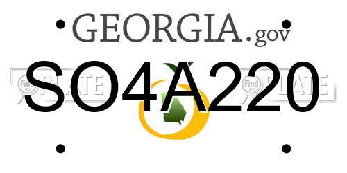 SO4A220 Georgia License Plate