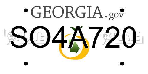 SO4A720 Georgia License Plate