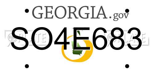 SO4E683 Georgia License Plate