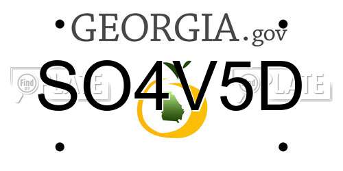 SO4V5D Georgia License Plate