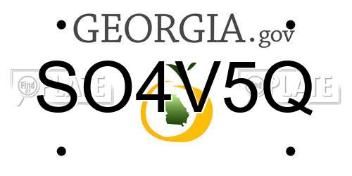 SO4V5Q Georgia License Plate