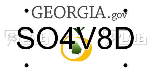 SO4V8D Georgia License Plate