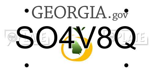 SO4V8Q Georgia License Plate