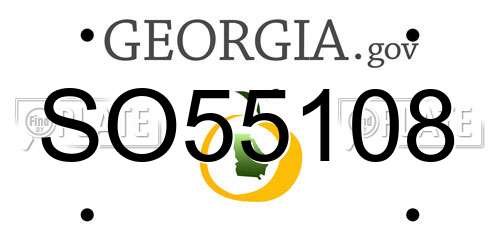 SO55108 Georgia License Plate