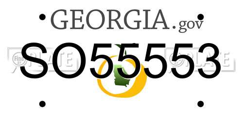 SO55553 Georgia License Plate