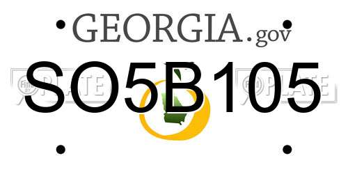 SO5B105 Georgia License Plate