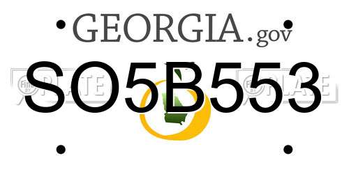 SO5B553 Georgia License Plate