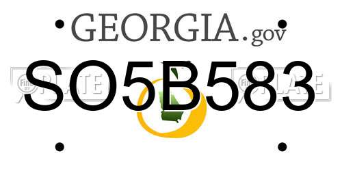 SO5B583 Georgia License Plate