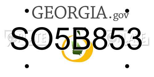 SO5B853 Georgia License Plate