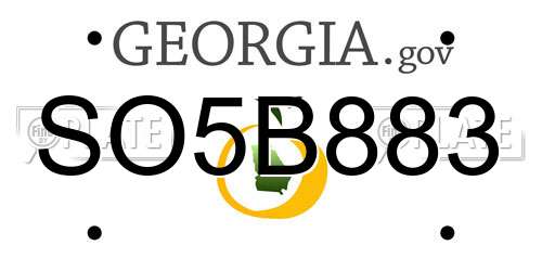 SO5B883 Georgia License Plate