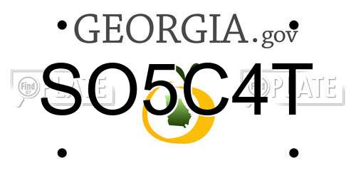 SO5C4T Georgia License Plate