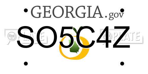 SO5C4Z Georgia License Plate
