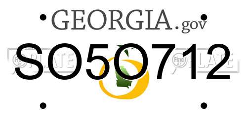SO5O712 Georgia License Plate
