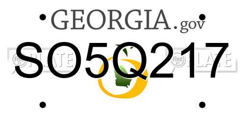 SO5Q217 Georgia License Plate