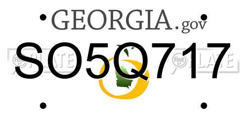 SO5Q717 Georgia License Plate