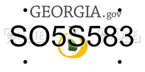 SO5S583 Georgia License Plate