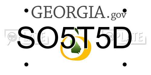 SO5T5D Georgia License Plate