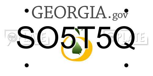 SO5T5Q Georgia License Plate
